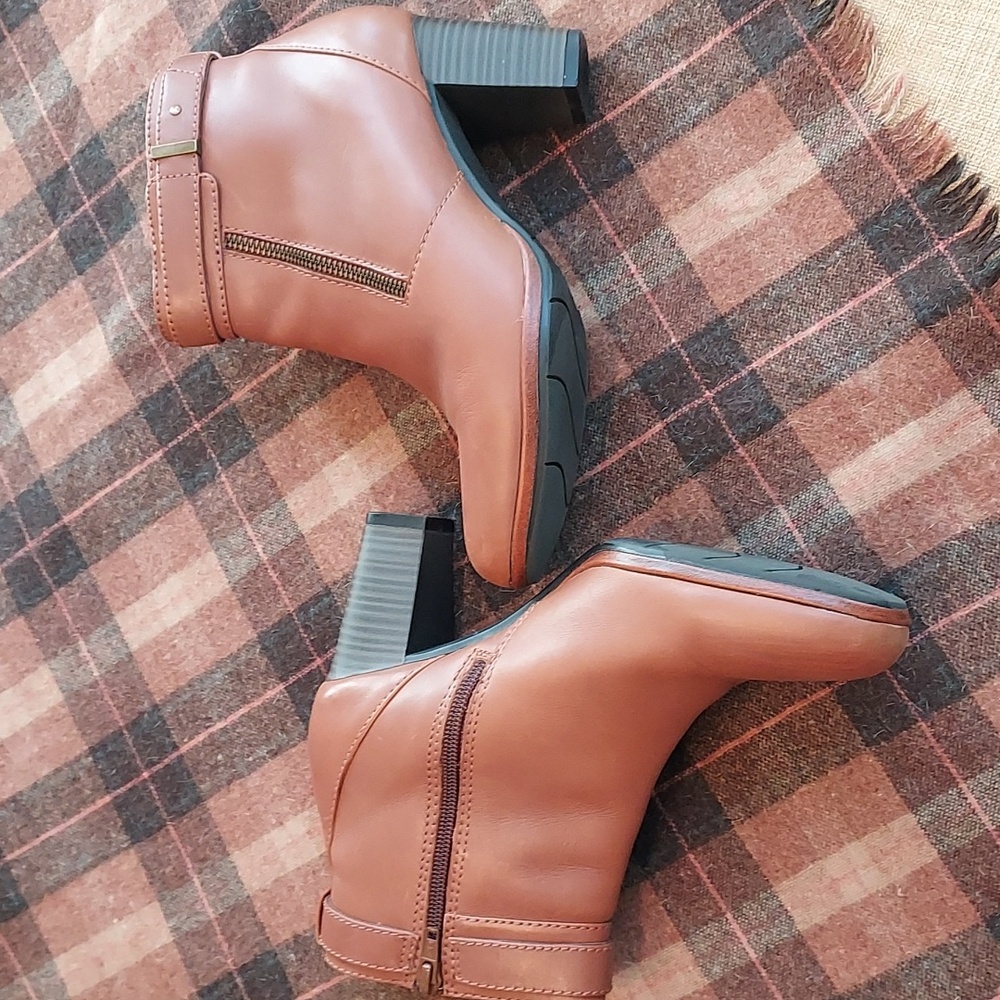 Clarks Tan Ankle Booties